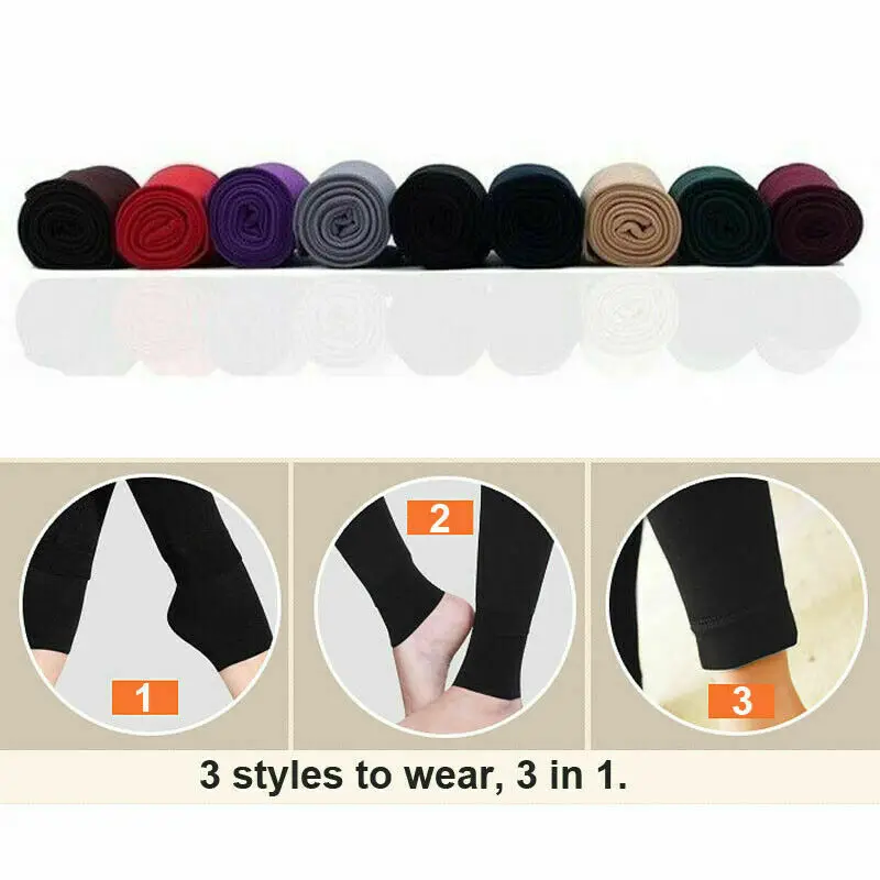 Женские зимние теплые толстые штаны с флисовой подкладкой обтягивающие леггинсы