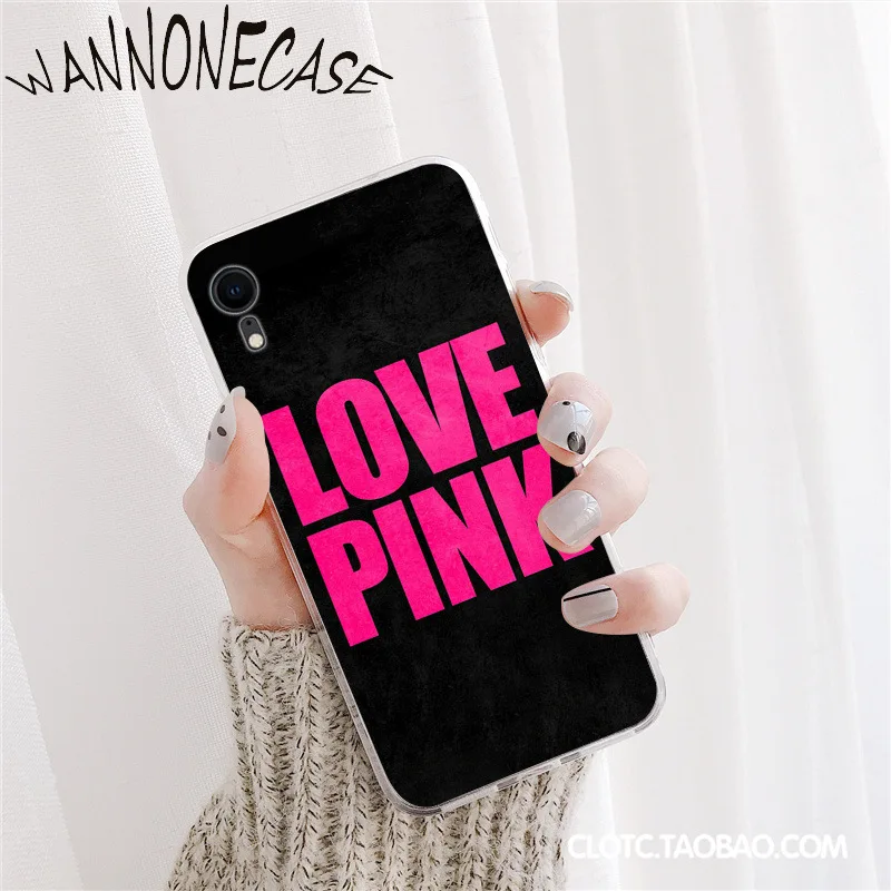 WANNONECASE Victoria's Secret розовый чехол мягкий для телефона iPhone 8 7 6 6S Plus X XS MAX 5 5S SE XR 11 11pro