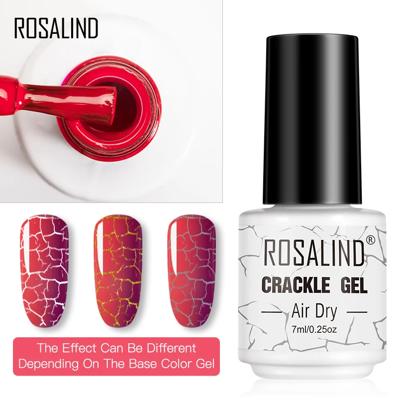 ROSALIND Set Nail Polish Gel Air Dry Crackle Varnishes All For Manicure Soak Off Semi Permanent Art Need Base Top Coat | Красота и