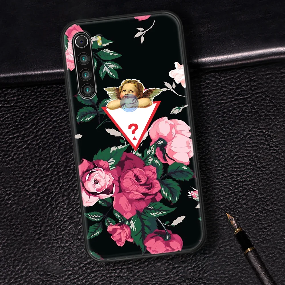 

GUESS Brand Phone Case Cover Hull For XIAOMI Redmi 7 7A 8 8A 9 9C Note 6 7 8 9 9S K20 Pro K30 black Etui Painting Shell Soft