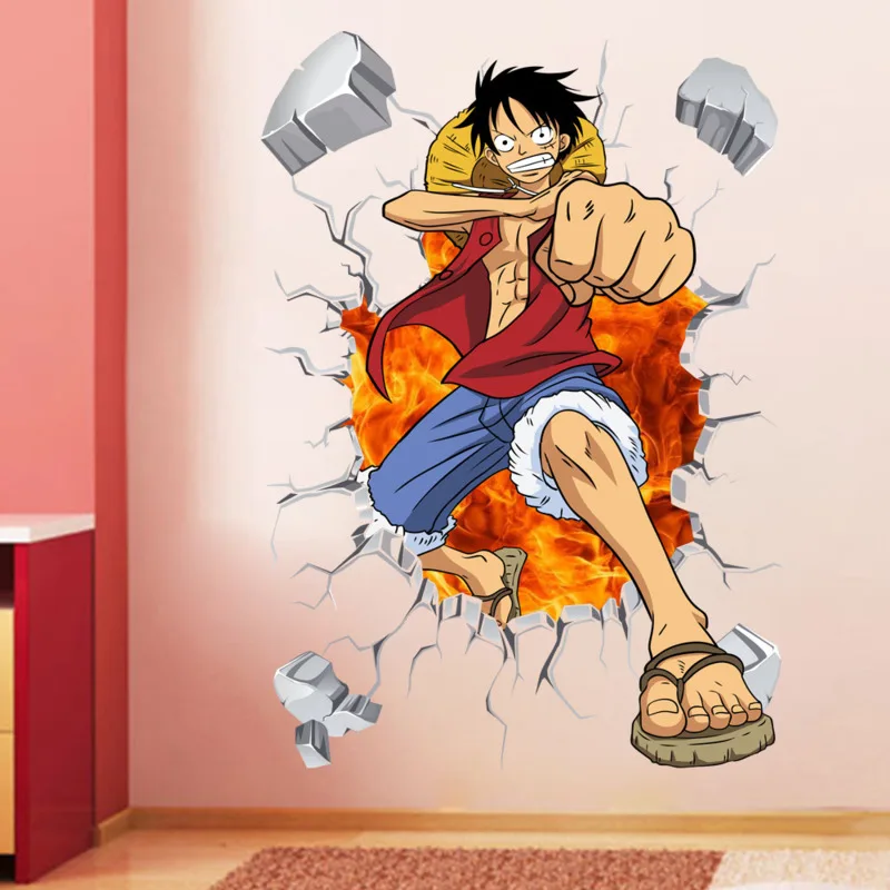 One Piece Luffy Creative wall stickers Wall Sticker Suitable for Youth Room Large Decoration Japanese Manga Cartoon Vinyl | Дом и сад