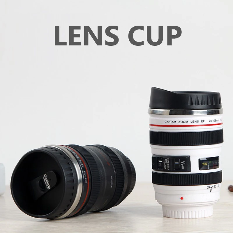 

400ml Stainless Steel Coffee Cup Simulation SLR Camera Lens Mugs Non-slip Insulation Mug Perfect Gift For Photography Lovers