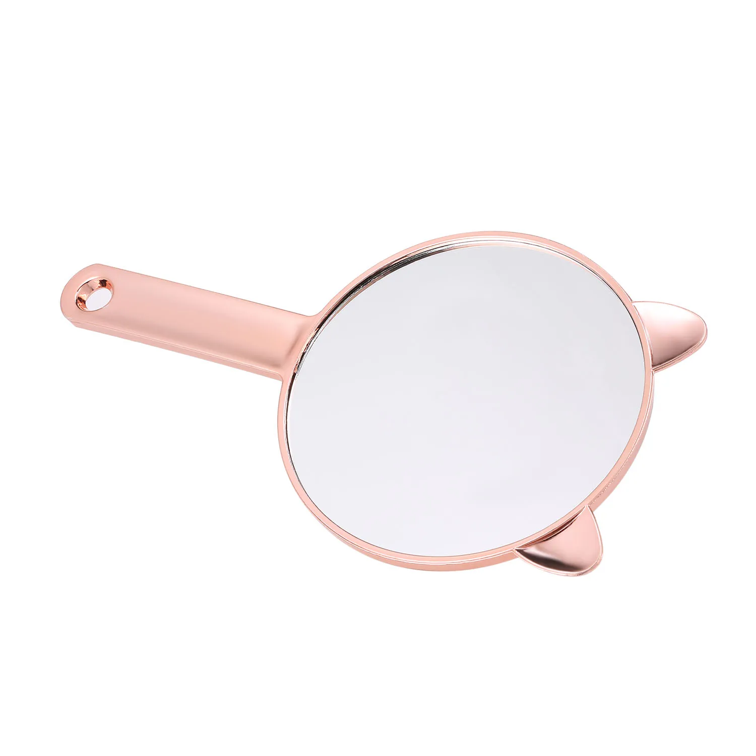 Карманное зеркало для макияжа ручное дорожное розовое золото круглое