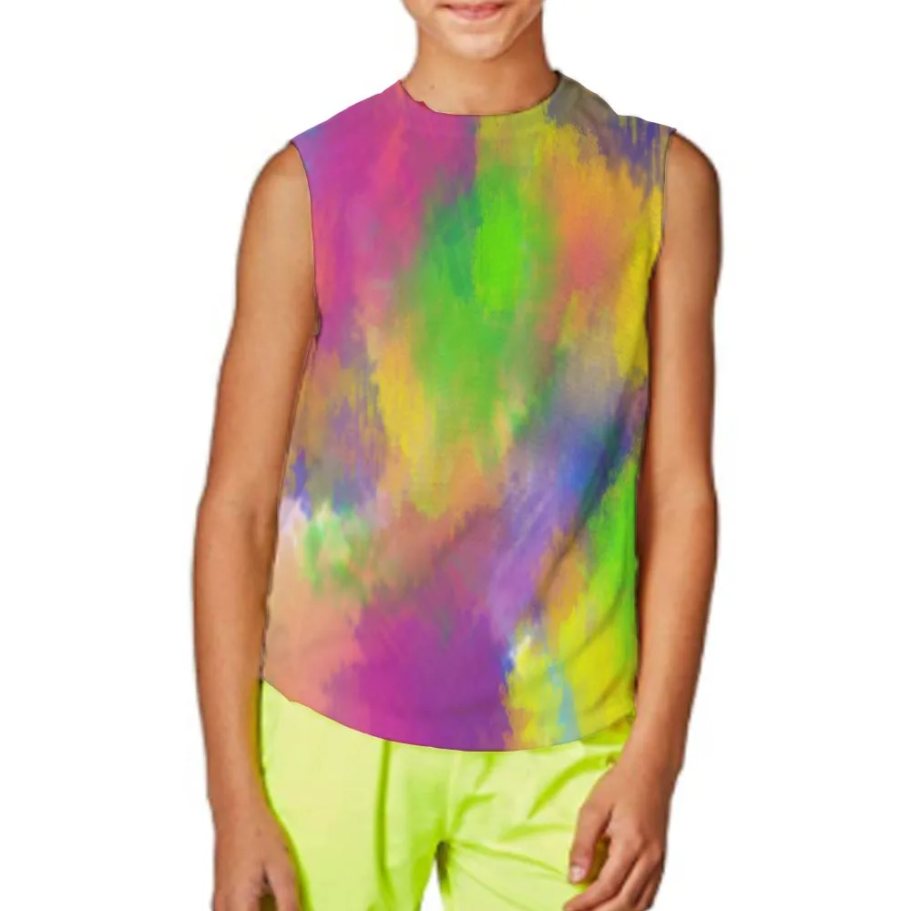 

Kid's Graphic Tank Top Boy And Girl 3D Print Sleeveless Rainbow Pattern Top Galaxy Tees