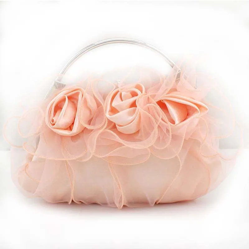 

Lace banquet bag flower soft bride bag dress handbag silk bag