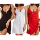Женское сексуальное кружевное нижнее белье, однотонная короткая Пижама, интимное нижнее белье, мини ночное белье, модная одежда, большие размеры S-2XL
