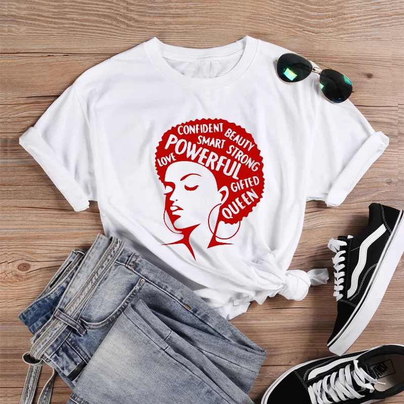 ONSEME Afro Lady Graphic футболки Женская Феминистская футболка Девушка сила королева лето черный розовый Женская футболка Эстетическая одежда Q-882