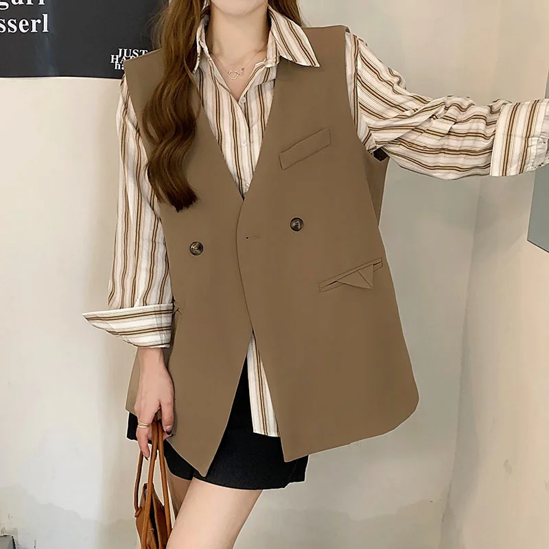 Модная женская куртка EWq повседневная юбка Корейский жилет тренд 16e3133осень 2021 |