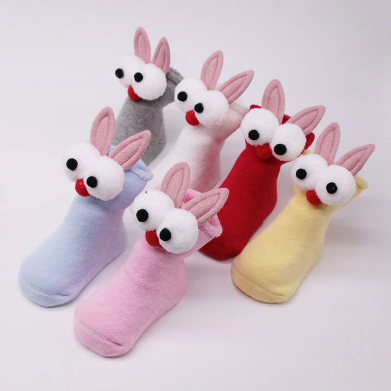 Теплые Зимние флисовые плотные носки для маленьких девочек мягкие милые детские