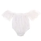 Детская одежда для маленьких детей; Комбинезоны; Сезон лето однотонные с открытыми плечами кружевное платье боди для маленьких девочек, летний пляжный костюм, комбинезон на возраст от 0 до 24 месяцев