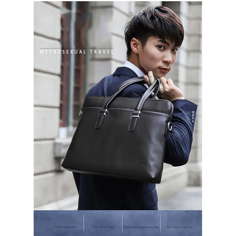

High Quality Men's Handbags Natural Leather Men's Briefcases Document Office Shoulder Backpacks Male Laptop Bag Messenger Bags