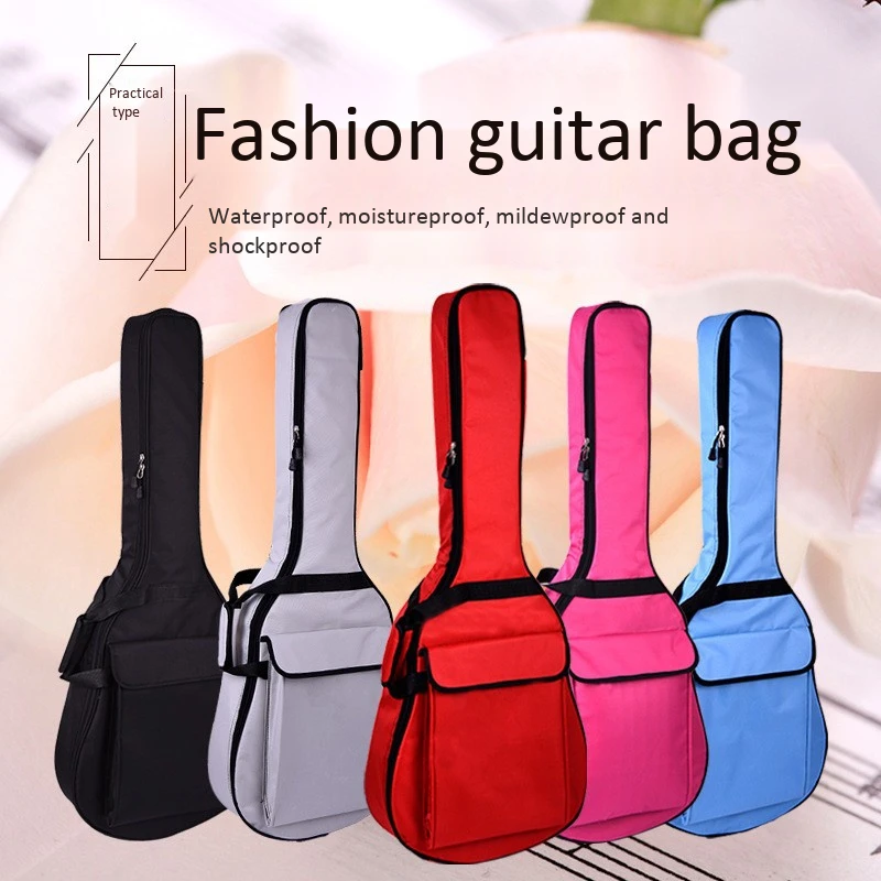 verdickt schulter folk akustische gitarre tasche 3638394041 zoll klassische elektrische gitarre tasche abdeckung rucksack klavier tasche free glob