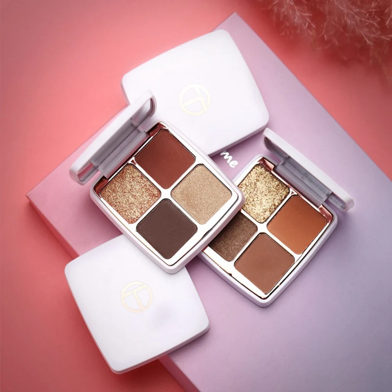 4 Цвета Матовая блестящая палитра теней для век стойкие водонепроницаемые тени