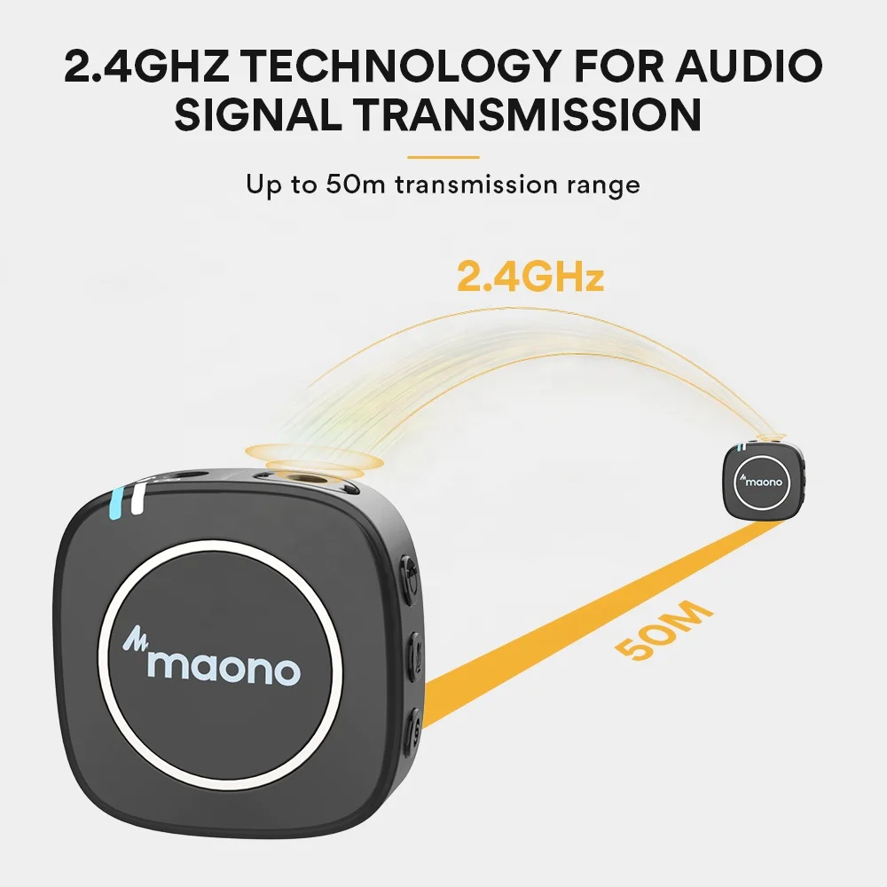 maono professional wireless microphone rechargeable dual 2 4ghz transmission technology for interview laptop mobile phone free global shipping