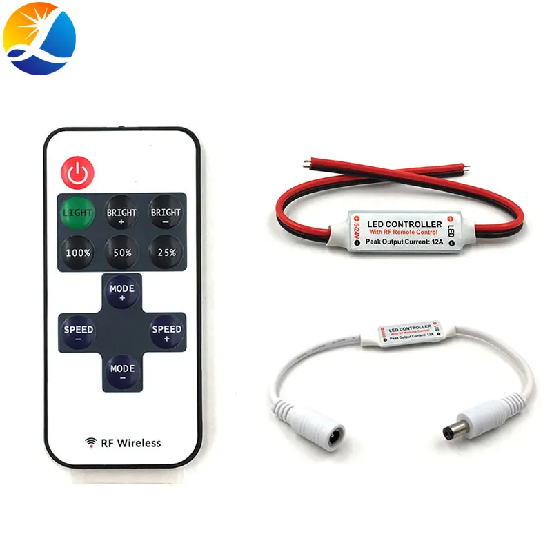 Прямая поставка беспроводной мини контроллер для светодиодных лент лампочек с регулировкой яркости 5 В 12 24