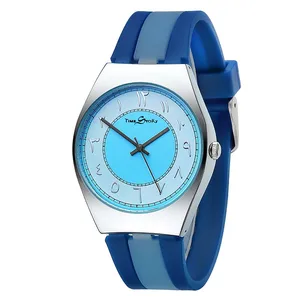 Часы мужские и женские кварцевые с противочасовой стрелкой, с силиконовым ремешком