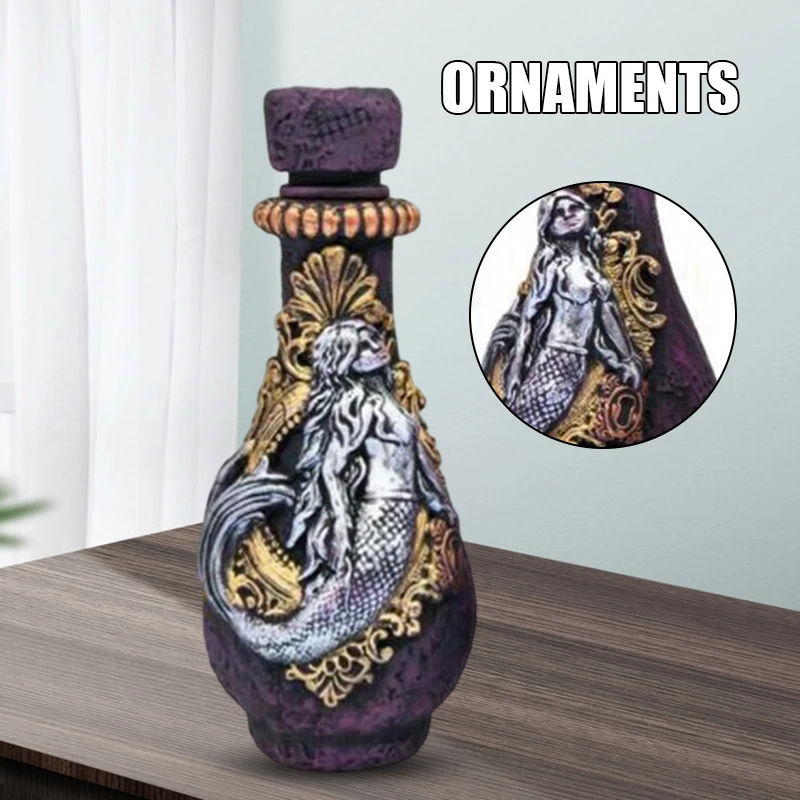 

Vintage Decorative Bottle Creative Hand Painted Resin Craft Ornament for Home Living Room Bedroom