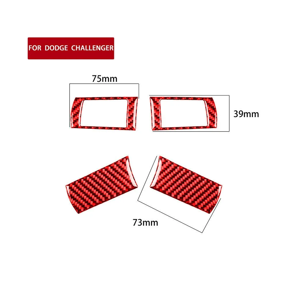 

For Dodge Challenger 2008-2010 Button Cover Trim Red Steering Trim Wheel
