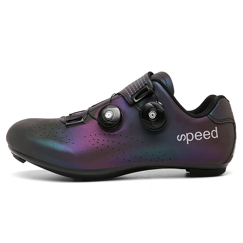 spesifikasi Profesional Bercahaya Sepeda Sepatu MTB Bersepeda Sneakers Pria Self-Locking Cleat SPD Sepatu Wanita Balap Sepeda Jalan Sepatu Unisex