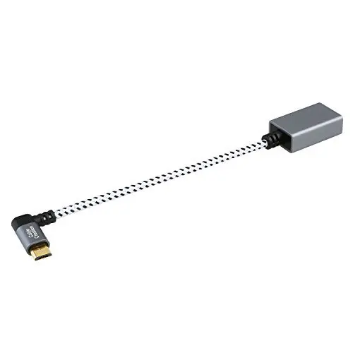 Кабель Micro USB 2 0 OTG кабель CableCreation 90 градусов прямоугольный Плетеный папа мама на