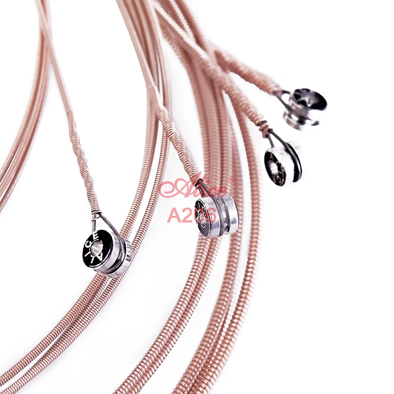10 Sets Alice A206 Stainless Steel Coated Phosphor Bronze Anti-Rust 1st-6th Acoustic Guitar Strings 011-052
