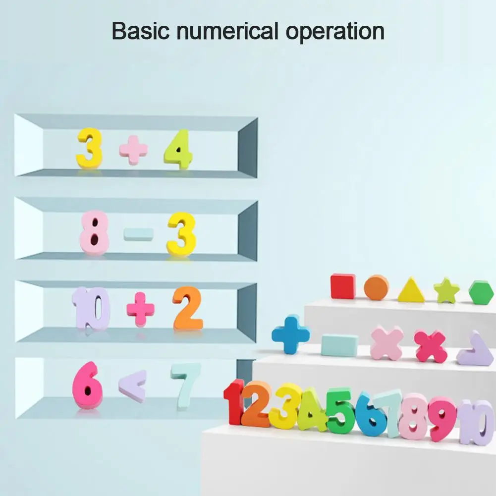 

Wooden 3 IN 1 Color Math Shapes Board Number Counting Children's Teaching Aids Paired Building Blocks Puzzle Educational Toys