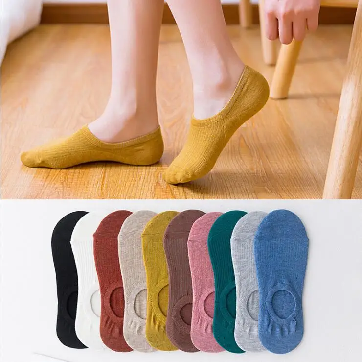 

Summer Invisible Boat Socks low socks Ankle Breathable Women's Slipper Shallow Mouth Cotton Colored Cheap Boat Short Socks