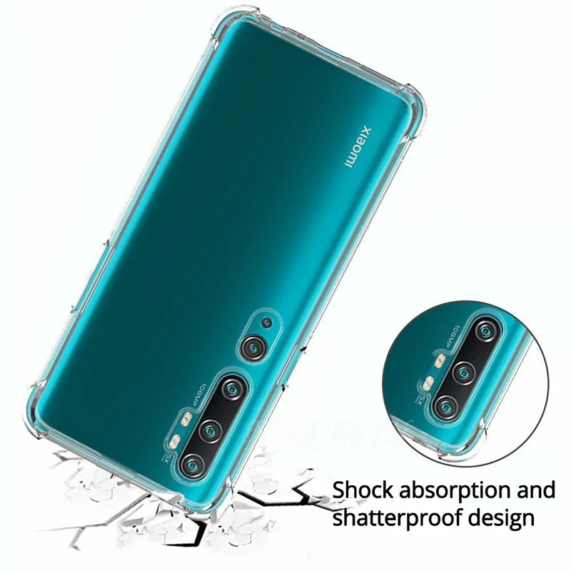 Силиконовый чехол с подушкой безопасности для Xiaomi Mi 11 Lite Poco X3 NFC M3 F2 Pro Note 10 10T 9T 8 9 SE