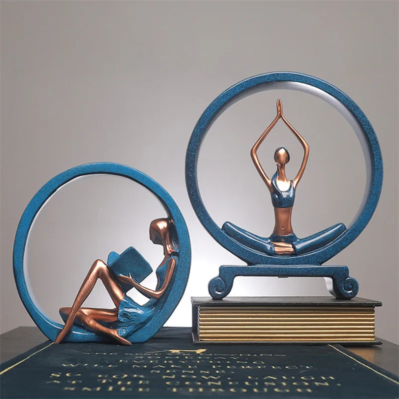 

CREATIVE RESIN READING GIRL FIGURINE ORNAMENT EUROPEAN YOGA LADY MINIATURE OFFICE DESKTOP CRAFT HOME DECORATION BIRTHDAY GIFT