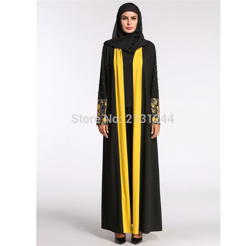 Мусульманское женское абайя Макси платье кардиган джилбаб свободный стиль Дубай