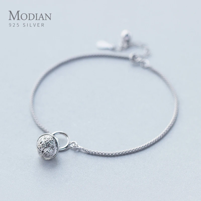 Modian Fashion Cute Bell Ankle For Women Real Solid 925 Sterling Silver Simple Link Chain Ethnic Style Fine Jewelry Bijoux |