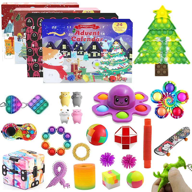 

Фиджет-игрушка на 24 дня, Рождественский календарь, набор антистрессовых игрушек, игрушка для снятия стресса, Детский Рождественский подаро...
