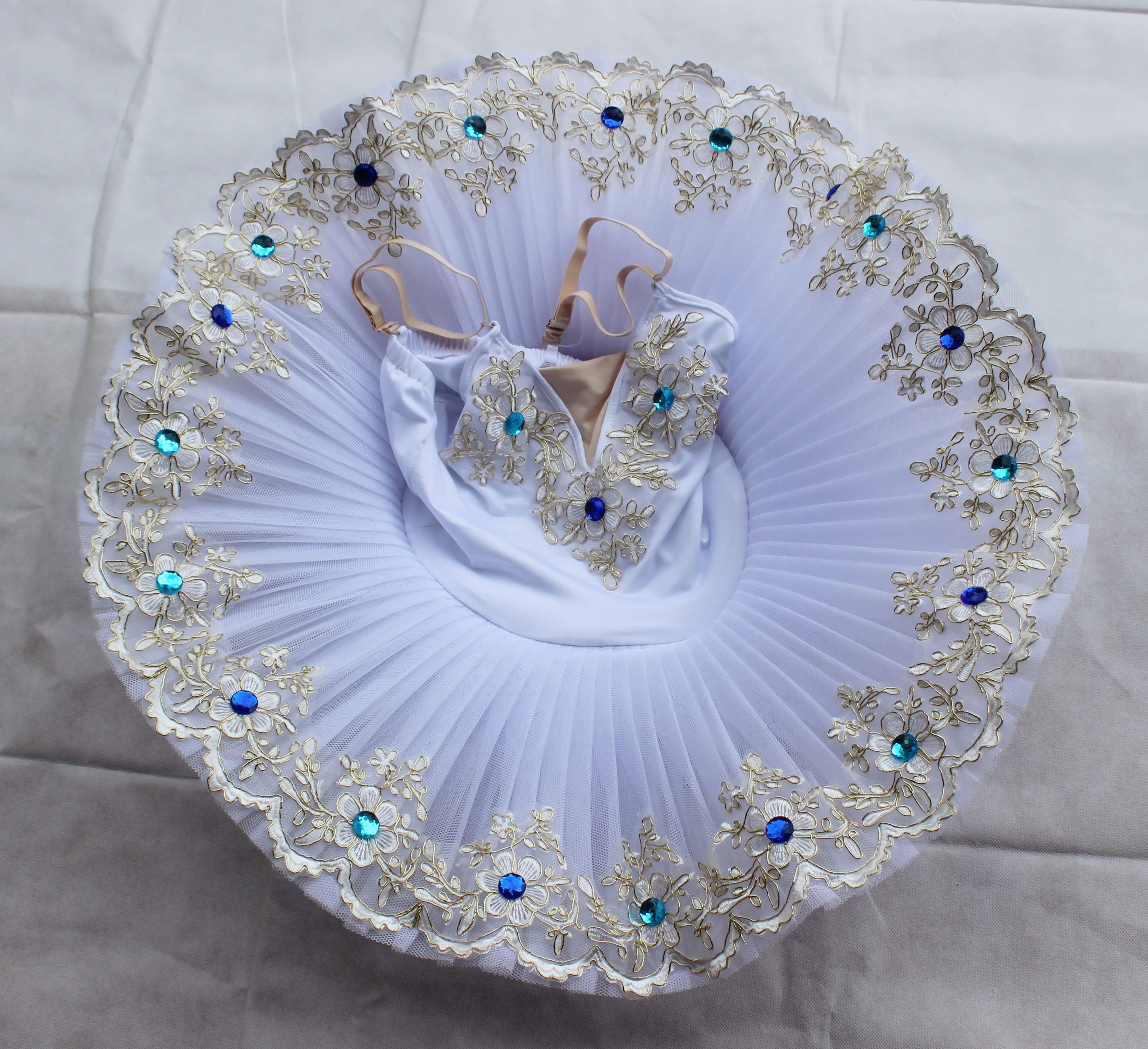 

White Ballet Tutus For Girls Child Swan Lake Ballet Dress Dance Clothes Pancake Ballerina Figure Skating Dress