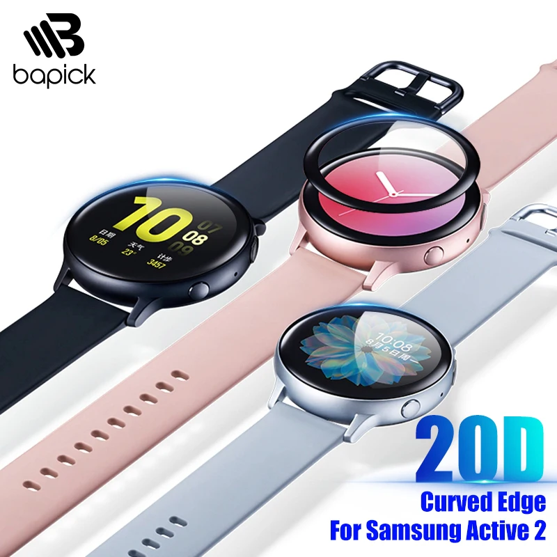 

BAPICK 20D Full Curved Edge Protective Glass For Samsung Galaxy Active 2 Glass Screen Protector Samsung Active 2 40mm 44mm Film