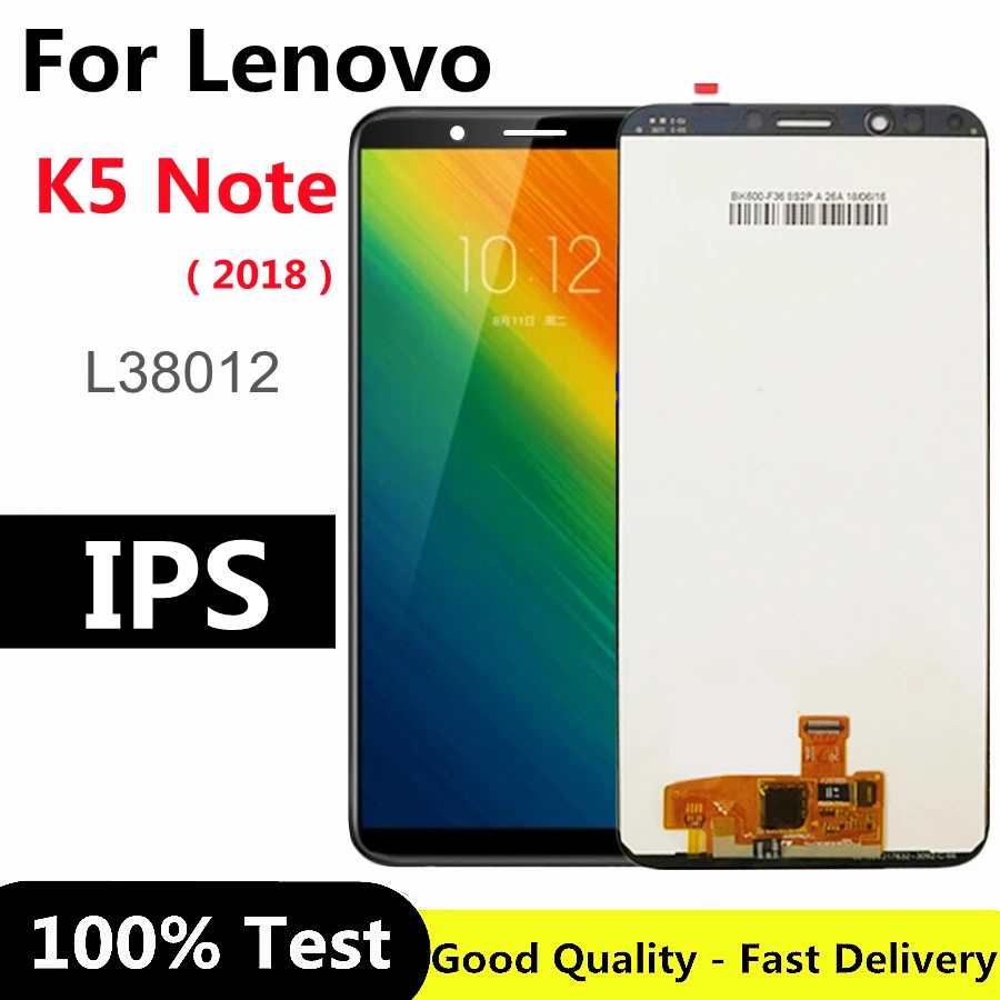 ЖК дисплей 6 0 дюйма для Lenovo K5 Note 2018 с сенсорной панелью и дигитайзером в сборе L38012