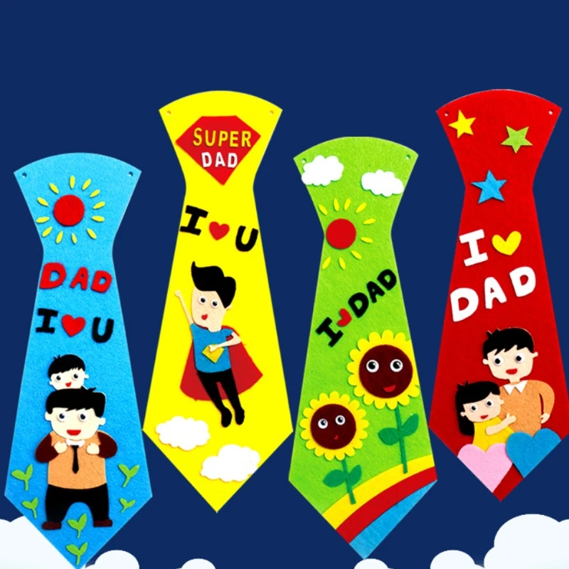 

1Set Handcraft Interactive DIY Foam Necktie Party Supplies & Accessories Handcraft DIY Tie Craft Gift for Fathers Day