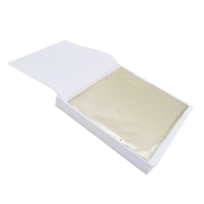 

100pcs DIY Art Craft Paper Imitation Gold Silver Foil Paper Leaf Sheet Gilding Birthday Cake Dessert Party Wedding Decorations