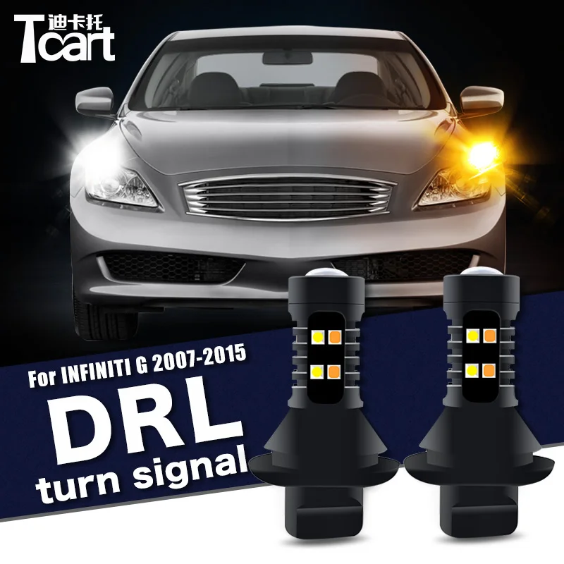 

2PCS Led drl Daytime Running Light Turn Signal 2IN1 Car accessories For Infiniti G25 G35 G37 Q40 (V36) 2007-2015