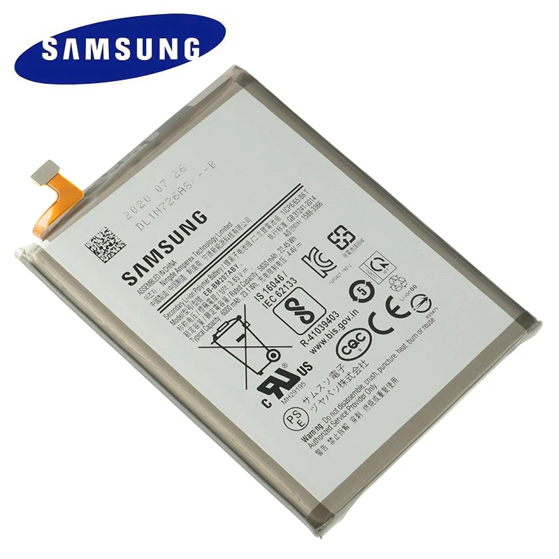 Оригинальный аккумулятор Samsung EB BM207ABY для Galaxy M30s SM M3070 телефона 6000 мАч мобильный