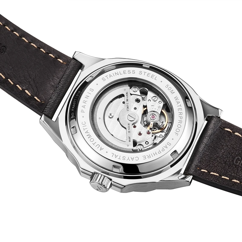 

Parnis 42mm Automatic Mechanical Men Watch Top Brand Luxury Sapphire Crystal Calendar Luminous Waterproof Wristwatch Men