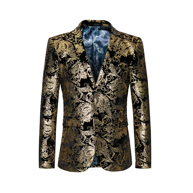 

Men's tuhao gold leisure suit fashion brand handsome slim show temperament coat