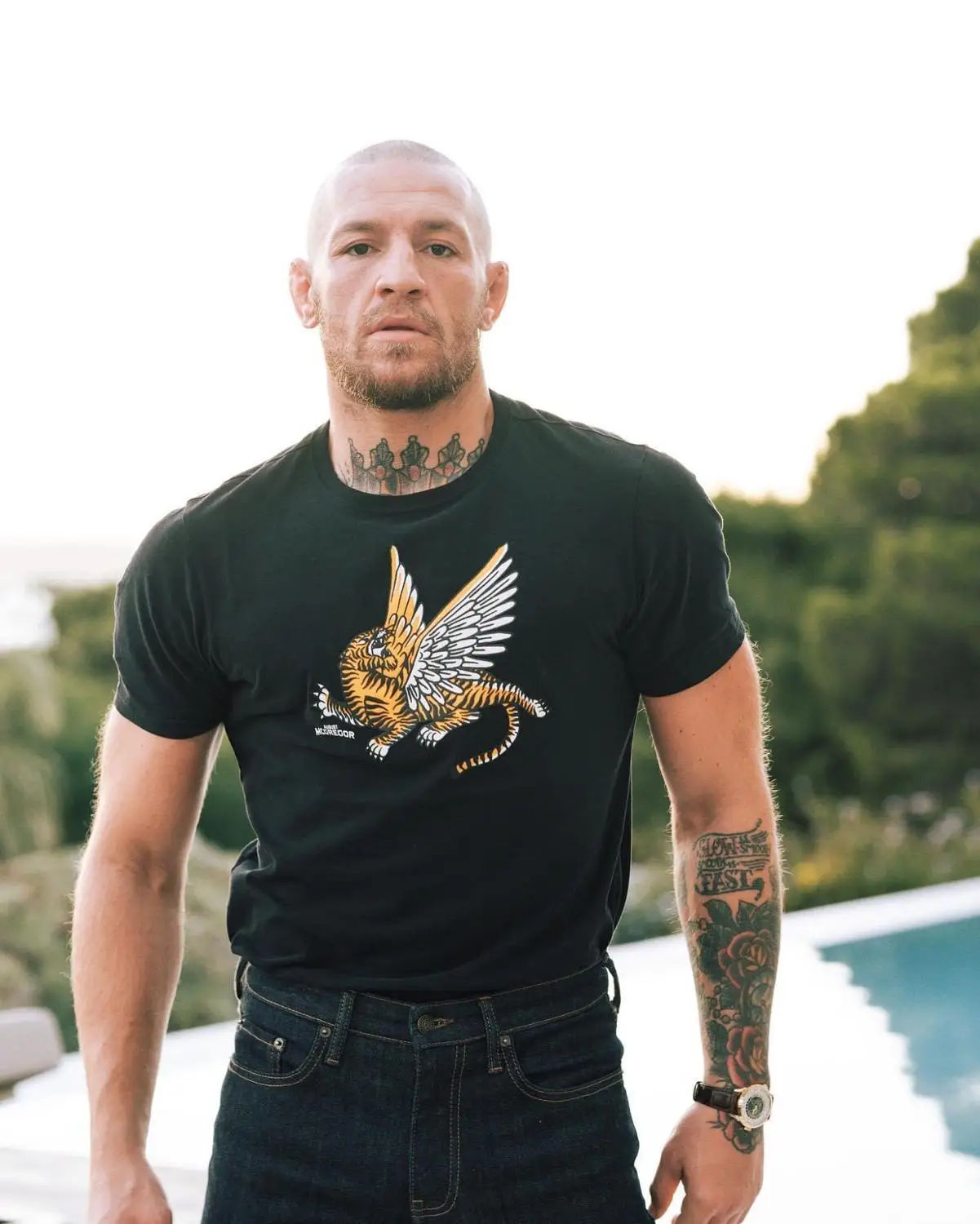 

MMA Mouth cannon Conor McGregor Fight Short sleeve T-shirt Male Quick-dry fitness stretch Tiger Muay Thai sport