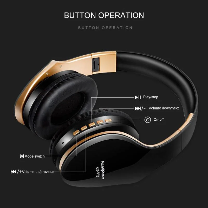 구매 무선 헤드셋 Bluetooth Headpone 5.0 Foldablel Deep Bass 스테레오 공간 인쇄 게임용 헤드폰 (모바일 Pc 용)