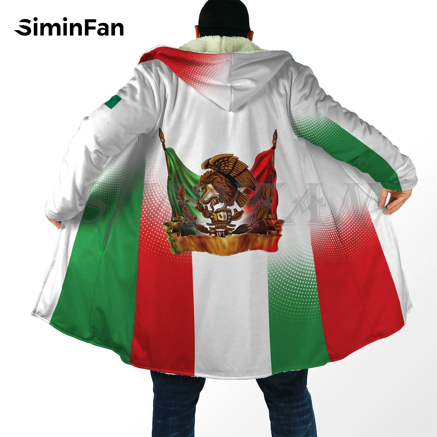 Камуфляжная мужская куртка с капюшоном и 3D-принтом флага Мексики