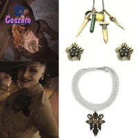 game r evil 8 village alcina vampire lady dimitrescu pearl necklace cosplay costume accessories made for woman jewelry fans gift