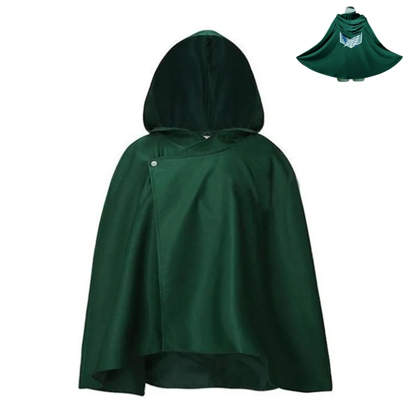Japanese Hoodie Attack on Titan Cloak Shingeki No Kyojin Scouting Legion Cosplay Costume Anime Green Cape Mens Clothes |