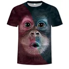Футболка Мужскаяженская с 3d принтом, лето 2020, футболка с обезьяной с коротким рукавом, забавный дизайн, повседневный Топ, футболка с графическим принтом