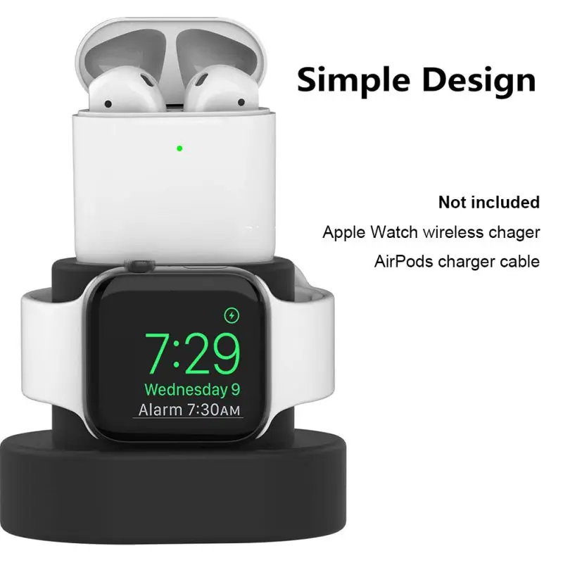 2 в 1 силиконовый зарядный стенд держатель для Apple Watch версии Airpod док станция