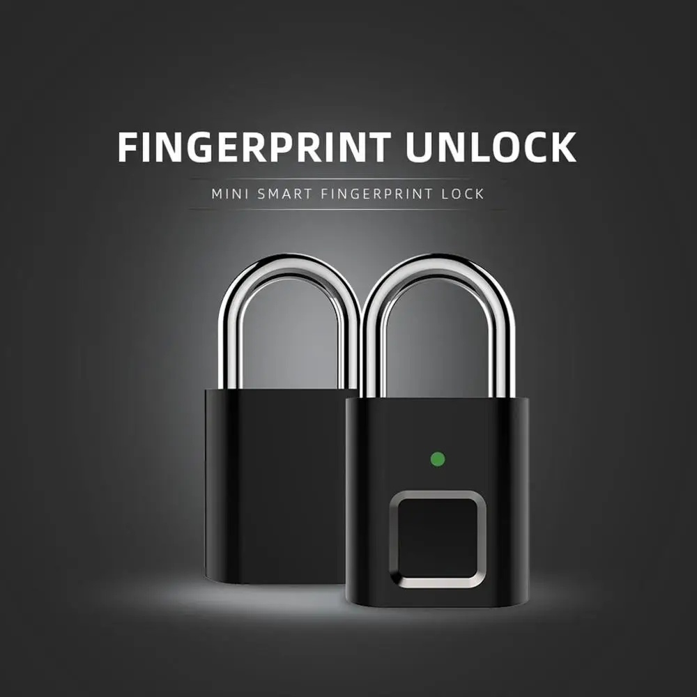 

L34 Mini Unlock Rechargeable Smart Lock Keyless Fingerprint Lock Anti-Theft Security Padlock Door Luggage Lock Small Box