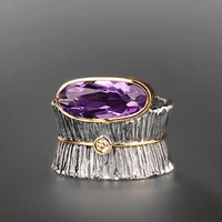 megin d hot sale classic office luxury purple gem alloy rings for men women couple family friend fashion design gift jewelry